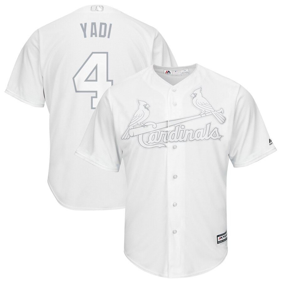 Men's St. Louis Cardinals #4 Yadier Molina "Yadi" Majestic White 2019 Players' Weekend Replica Player Stitched MLB Jersey